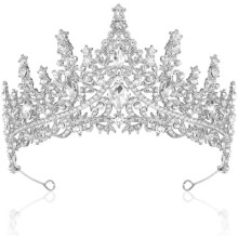 (Silber) Vintage Crystal Tiara Crown for Women Girls, Wedding Prom Princess Party Birthday Headband, Silver
