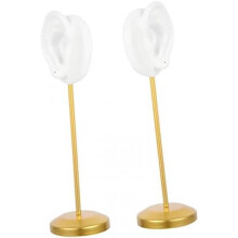 CTIRCHIU Earring Stand Set of 2 Resin Alloy Ear Stud Holder with Metal Base Ear Shape Jewelry Organizer for Desk Display