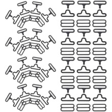 JEWEDECO 30-Pack Adjustable Tie Clips for Men Alloy Tie Holder Smooth Surface Universal Fit for Formal Business Wedding