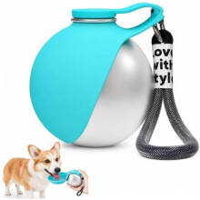 Portable Dog Water Bottle 285ml Leakproof Pet Drinking Bottle for Walking Travel Camping Grey