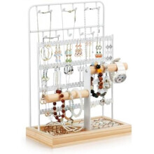 (Weiß-2) Fenghome Multi-Layer Jewelry Organizer Stand White Earring Ring Bracelet Necklace Display Holder