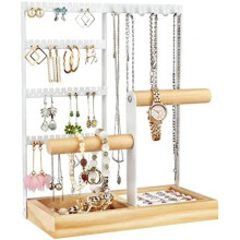 (Weiß) Fenghome Multi-Layer Jewelry Organizer Stand White Earring Ring Bracelet Necklace Display Holder