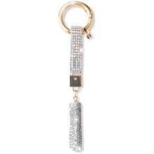 (Silber-i) ZVRSUA Letter Rhinestone Keychain for Women Girls, Bling Keyring Bag Charm, Silver Initial Key Chain Purse Backpack Charm