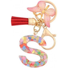 (S) HPGJLEE Letter Keychain for Girls Personalized Initial Key Ring Women Alphabet Charm Gift 1 Pack