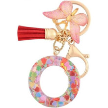 (O) HPGJLEE Letter Keychain for Girls Personalized Initial Key Ring Women Alphabet Charm Gift 1 Pack