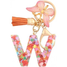 (W) HPGJLEE Letter Keychain for Girls Personalized Initial Key Ring Women Alphabet Charm Gift 1 Pack