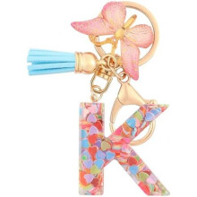 (K) HPGJLEE Letter Keychain for Girls Personalized Initial Key Ring Women Alphabet Charm Gift 1 Pack
