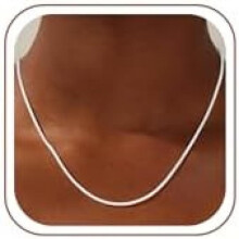 (46CM) Maxcate 925 Silver Chain for Women 2MM Sterling Silver Necklace Without Pendant Shiny Silver Jewelry Gift for Women 41/46/51/56CM