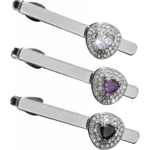 NUSITOU Men's Tie Clip Elegant Alloy Rhinestone 3 Pack for Wedding Business Daily Outfit