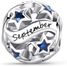 (B9-September) Jokmeo 925 Sterling Silver Birthstone Charm Pendant 12 Designs Fit European Bracelets Necklaces Women Fashion Jewelry