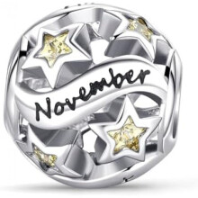 (B92-November) Jokmeo 925 Sterling Silver Birthstone Charm Pendant 12 Designs Fit European Bracelets Necklaces Women Fashion Jewelry