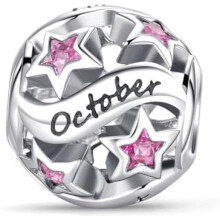 (B91-Oktober) Jokmeo 925 Sterling Silver Birthstone Charm Pendant 12 Designs Fit European Bracelets Necklaces Women Fashion Jewelry