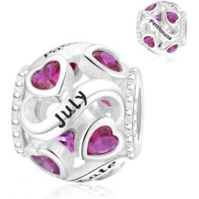 (A7-Juli) Jokmeo 925 Sterling Silver Birthstone Charm Pendant 12 Designs Fit European Bracelets Necklaces Women Fashion Jewelry
