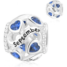 (A9-September) Jokmeo 925 Sterling Silver Birthstone Charm Pendant 12 Designs Fit European Bracelets Necklaces Women Fashion Jewelry