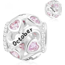 (A91-Oktober) Jokmeo 925 Sterling Silver Birthstone Charm Pendant 12 Designs Fit European Bracelets Necklaces Women Fashion Jewelry