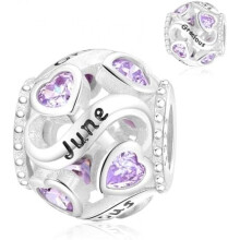 (A6-Juni) Jokmeo 925 Sterling Silver Birthstone Charm Pendant 12 Designs Fit European Bracelets Necklaces Women Fashion Jewelry