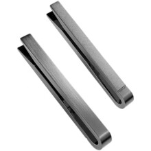 (Schwarz-Silber (ein Stück)) Tamarat Reversible Tie Clip for Men TPS-187 Made in Japan Tie Pin Business Accessory