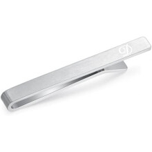 (D Dicker mit Box) HONEY BEAR Men's Tie Clip 5.4cm Initial Letter Tie Pin Brushed Silver for Standard Ties