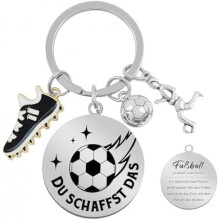 (Stil 4) AYEUPZ Soccer Keychain Personalized Football Keyring Backpack Charm Gift for Colleagues School Start