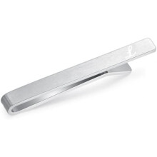 (L Dicker mit Box) HONEY BEAR Men's Tie Clip 5.4cm Initial Letter Tie Pin Brushed Silver for Standard Ties