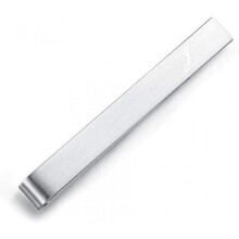 (J) HONEY BEAR Men's Tie Clip 5.4cm Initial Letter Tie Pin Brushed Silver for Standard Ties