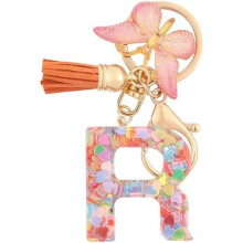 (R) HPGJLEE Letter Keychain for Girls Personalized Initial Key Ring Women Alphabet Charm Gift 1 Pack
