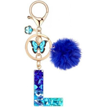 (Blau-l) MWOOT Letter Keychain for Women, Red Resin Keyring Bag Car Key Decoration Gift