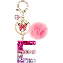 (Rot-e) MWOOT Letter Keychain for Women, Red Resin Keyring Bag Car Key Decoration Gift