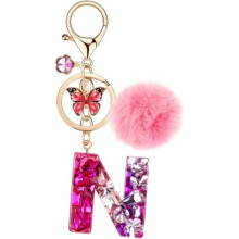 (Rot-n) MWOOT Letter Keychain for Women, Red Resin Keyring Bag Car Key Decoration Gift