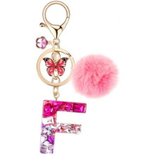 (Rot-f) MWOOT Letter Keychain for Women, Red Resin Keyring Bag Car Key Decoration Gift