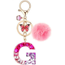 (Rot-g) MWOOT Letter Keychain for Women, Red Resin Keyring Bag Car Key Decoration Gift