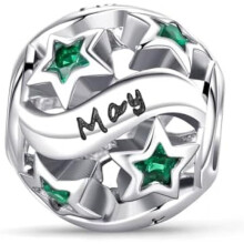 (B5-Mai) Jokmeo 925 Sterling Silver Birthstone Charm Pendant 12 Designs Fit European Bracelets Necklaces Women Fashion Jewelry