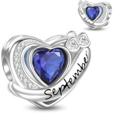 (D9-September-up) Jokmeo 925 Sterling Silver Birthstone Charm Pendant 12 Designs Fit European Bracelets Necklaces Women Fashion Jewelry