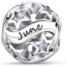 (B6-Juni) Jokmeo 925 Sterling Silver Birthstone Charm Pendant 12 Designs Fit European Bracelets Necklaces Women Fashion Jewelry