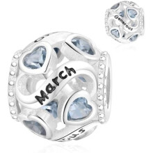 (A3-März) Jokmeo 925 Sterling Silver Birthstone Charm Pendant 12 Designs Fit European Bracelets Necklaces Women Fashion Jewelry