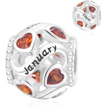 (A1-Januar) Jokmeo 925 Sterling Silver Birthstone Charm Pendant 12 Designs Fit European Bracelets Necklaces Women Fashion Jewelry