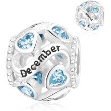 (A93-Dezember) Jokmeo 925 Sterling Silver Birthstone Charm Pendant 12 Designs Fit European Bracelets Necklaces Women Fashion Jewelry
