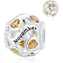 (A92-November) Jokmeo 925 Sterling Silver Birthstone Charm Pendant 12 Designs Fit European Bracelets Necklaces Women Fashion Jewelry