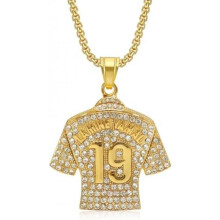 (Gold 19) Pardofelis Soccer Jersey Pendant Necklace No.7 10 19 Gold Silver Football Jersey Chain for Men Boys