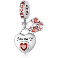 (1-Januar) LONGLUCK 925 Sterling Silver Birthstone Pendant for Bracelets & Necklaces Happy Birthday Charm Mother's Day Jewelry Gift for Women