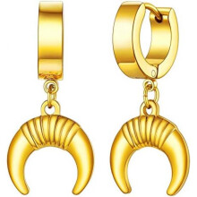 (E Umgekehrter Mond-Gold) FaithHeart Viking Earrings for Men Women Mjolnir Thor Hammer Dangle Viking Axe Arrow Earrings Gift Box