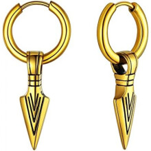 (C Pfeil-Gold) FaithHeart Viking Earrings for Men Women Mjolnir Thor Hammer Dangle Viking Axe Arrow Earrings Gift Box
