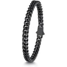 (A-5mm Breit-schwarz, 19.0 Zentimeter) ChainsHouse Stainless Steel Curb Chain Bracelet for Men & Women, Silver Black Gold, 5/7/9/12mm, 19-23cm