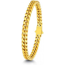 (A-5mm Breit-gold, 21.0 Zentimeter) ChainsHouse Stainless Steel Curb Chain Bracelet for Men & Women, Silver Black Gold, 5/7/9/12mm, 19-23cm
