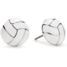 (Volleyball) SIXDUTON 925 Sterling Silver Stud Earrings for Women - Sporty Football Fan Style, Dainty Earrings for Carnival, Gift for Her