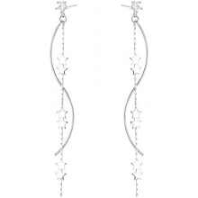 (Silber) SLUYNZ 925 Sterling Silver Star Dangle Earrings for Women Girls Long Hanging Elegant Drop Earrings