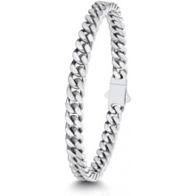 (A-5mm Breit-silber, 21.0 Zentimeter) ChainsHouse Stainless Steel Curb Chain Bracelet for Men & Women, Silver Black Gold, 5/7/9/12mm, 19-23cm