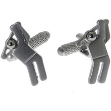 CambridgeStyle Golfer Cufflinks - Rhodium Plated Men's Cufflinks - Golf Ball Design - Father's Day Gift - Silver