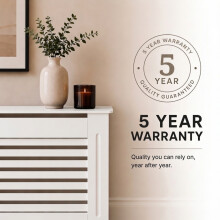 1120mm Radiator Cover White Painted Modern Horizontal Slat MDF Cabinet for Radiators Medium