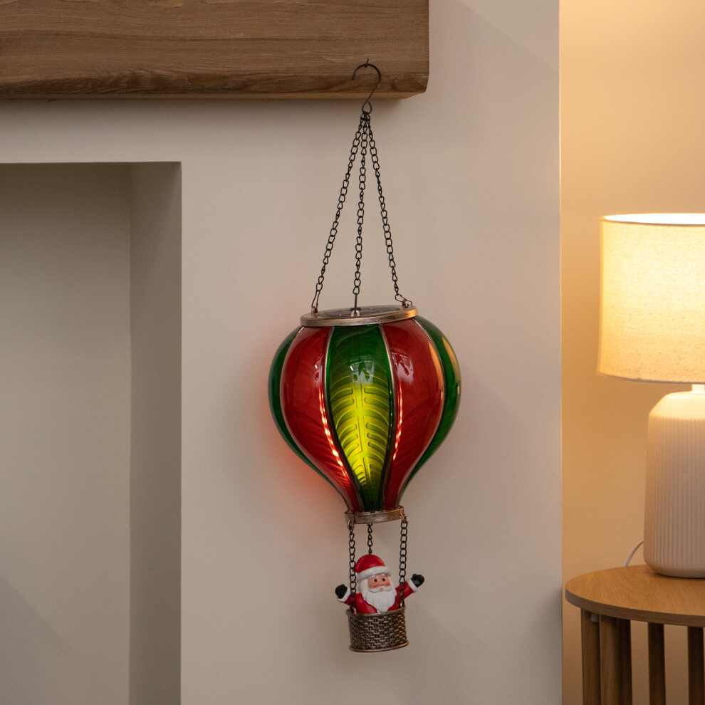 Samuel Alexander Unisex Multicolor 62Cm Santa Light Up Hot Air Balloon Hanging Christmas Decoration - Image 2
